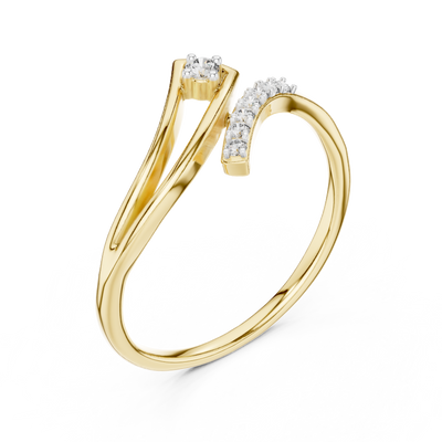 Elowyn Curved Pavé  Diamond Ring