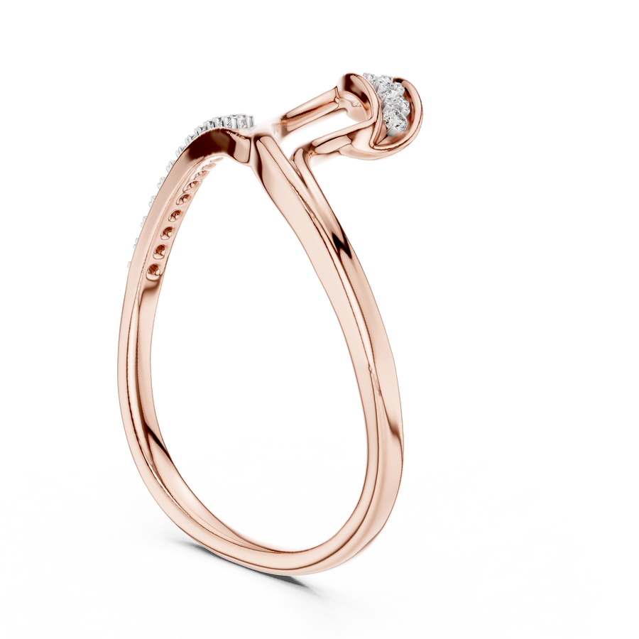Elowira Sculpted Curve Diamond Ring