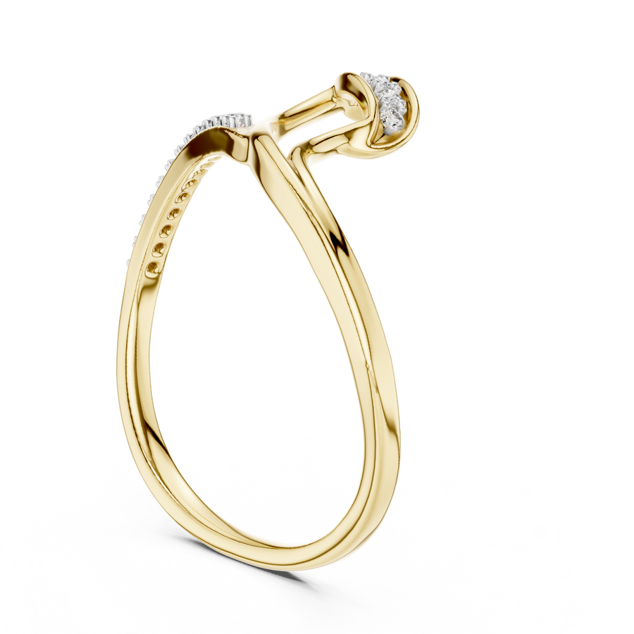 Elowira Sculpted Curve Diamond Ring