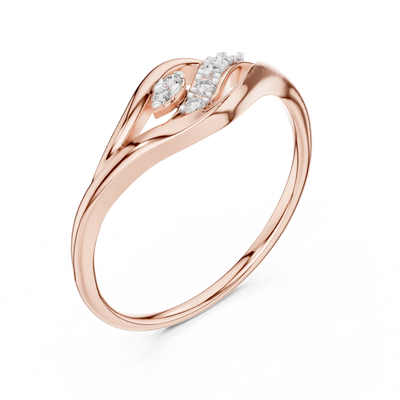 Elowelle Curved Harmony  Diamond Ring