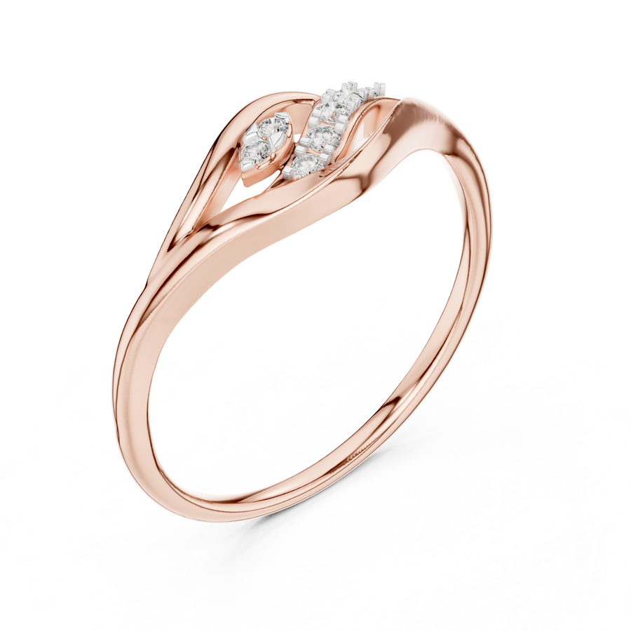 Elowelle Curved Harmony  Diamond Ring