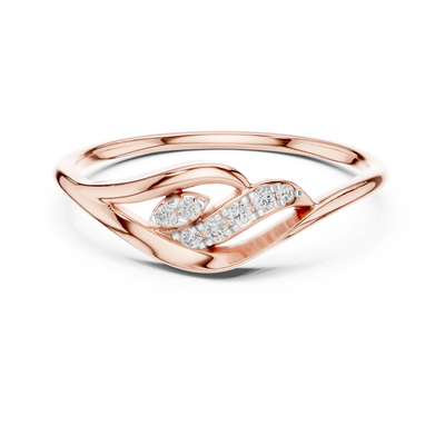 Elowelle Curved Harmony  Diamond Ring