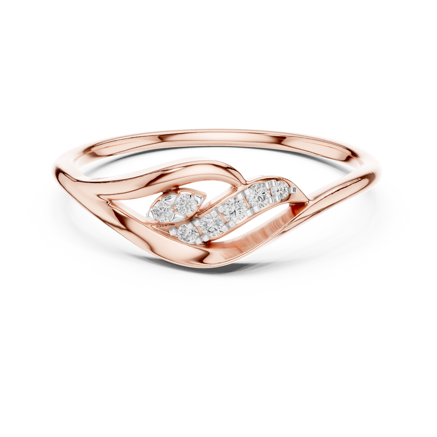 Elowelle Curved Harmony  Diamond Ring