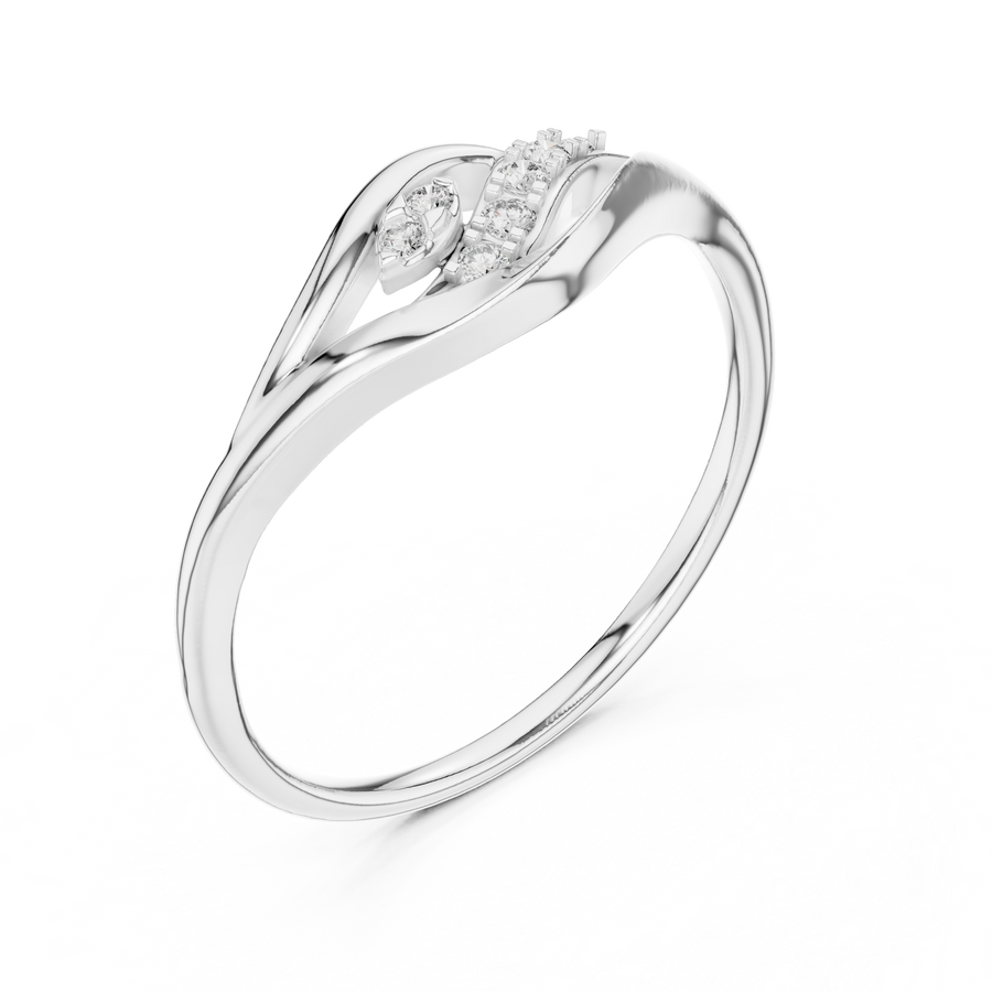Elowelle Curved Harmony  Diamond Ring