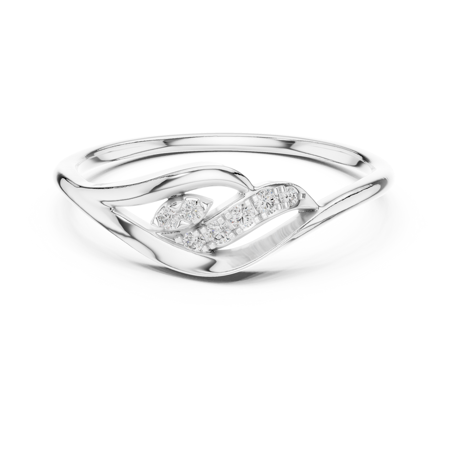 Elowelle Curved Harmony  Diamond Ring