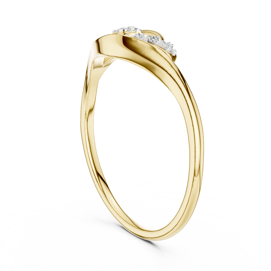 Elowelle Curved Harmony  Diamond Ring
