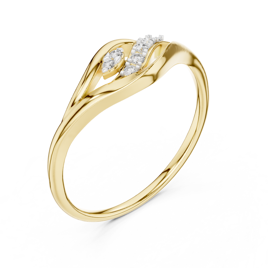 Elowelle Curved Harmony  Diamond Ring