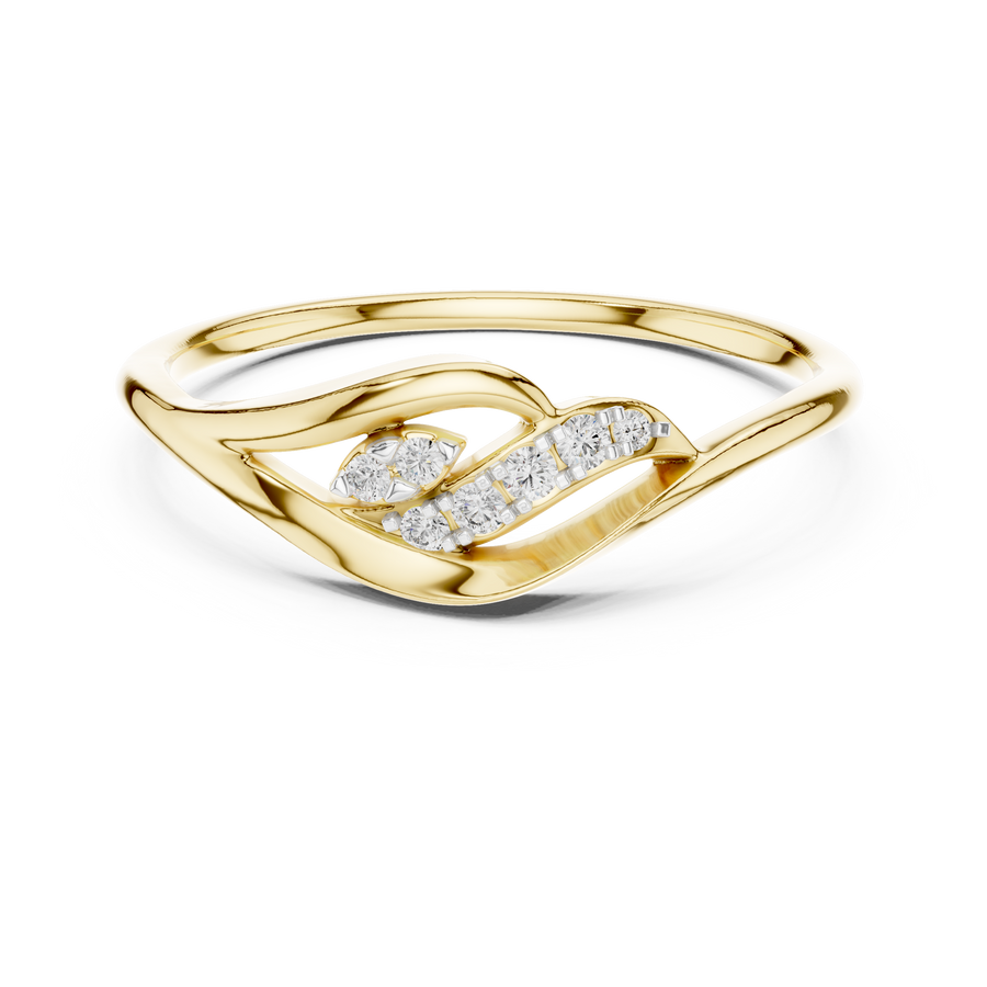 Elowelle Curved Harmony  Diamond Ring