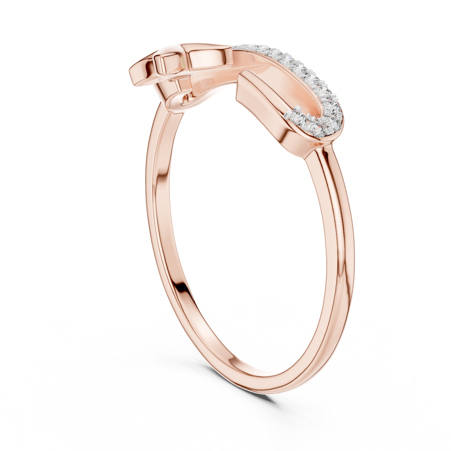 Elavienne Crossline Pavé  Diamond Ring