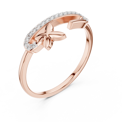 Elavienne Crossline Pavé  Diamond Ring