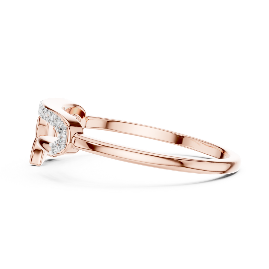 Elavienne Crossline Pavé  Diamond Ring