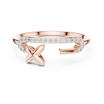 Elavienne Crossline Pavé  Diamond Ring