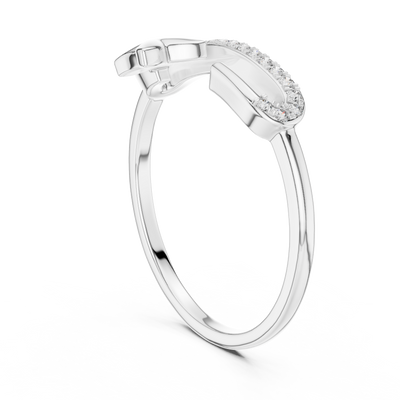 Elavienne Crossline Pavé  Diamond Ring
