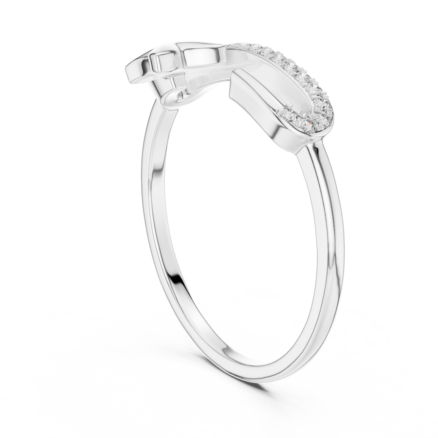Elavienne Crossline Pavé  Diamond Ring