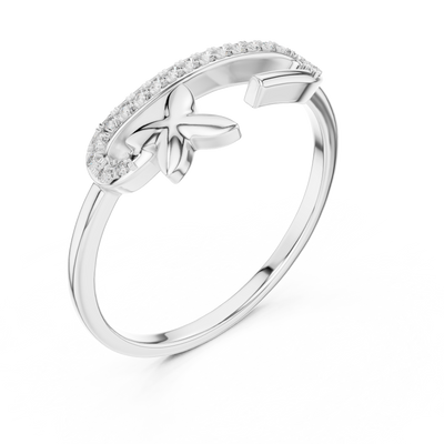 Elavienne Crossline Pavé  Diamond Ring