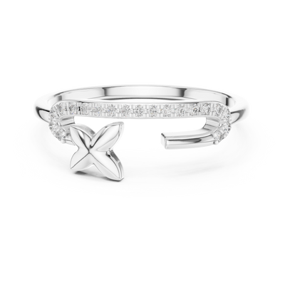 Elavienne Crossline Pavé  Diamond Ring