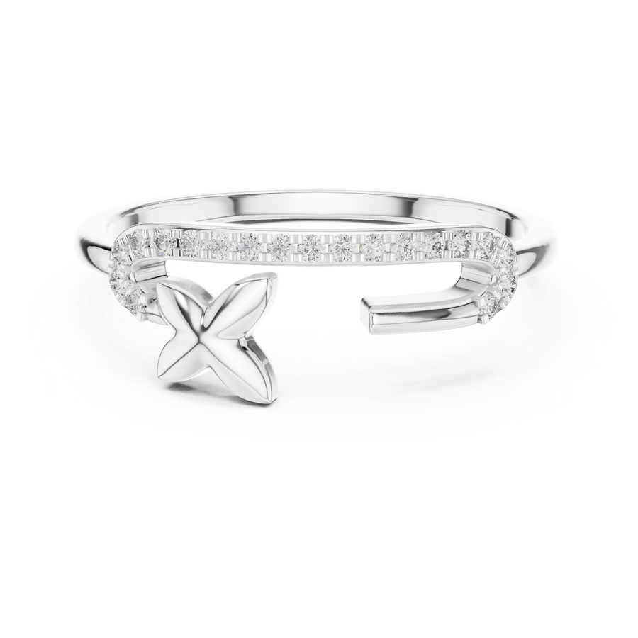 Elavienne Crossline Pavé  Diamond Ring