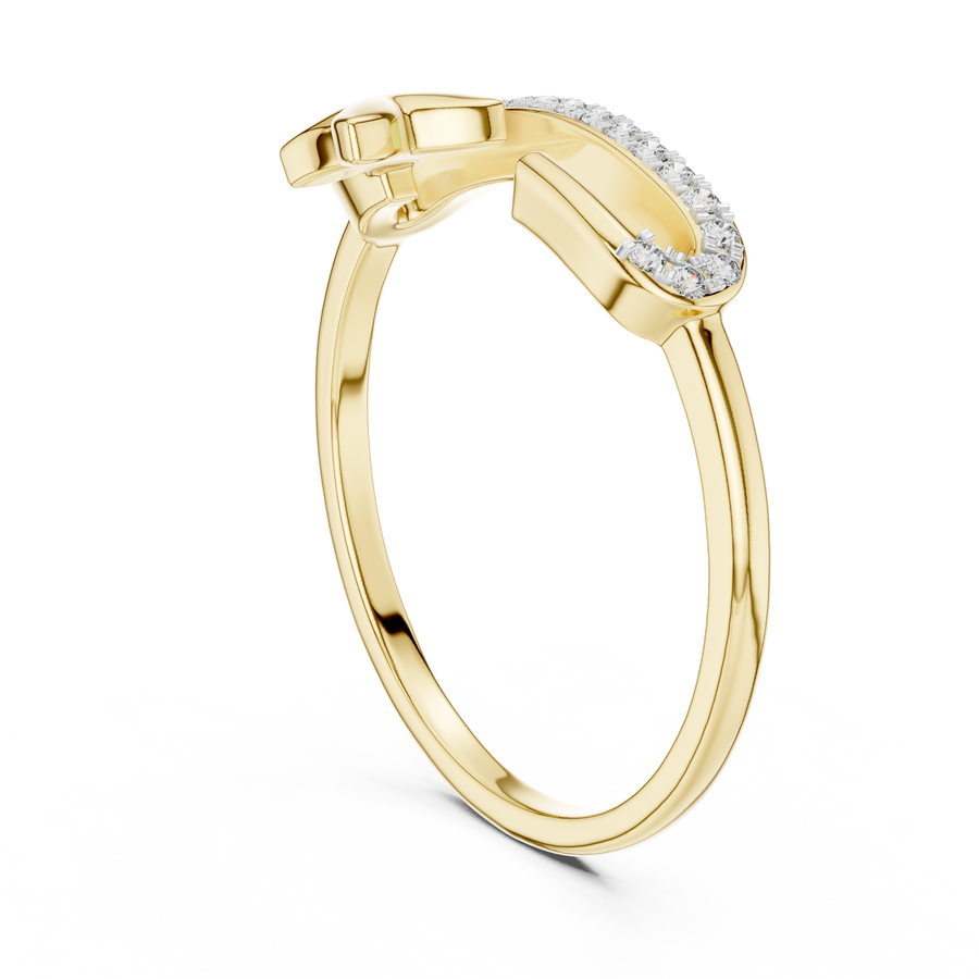 Elavienne Crossline Pavé  Diamond Ring
