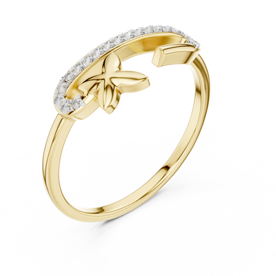 Elavienne Crossline Pavé  Diamond Ring