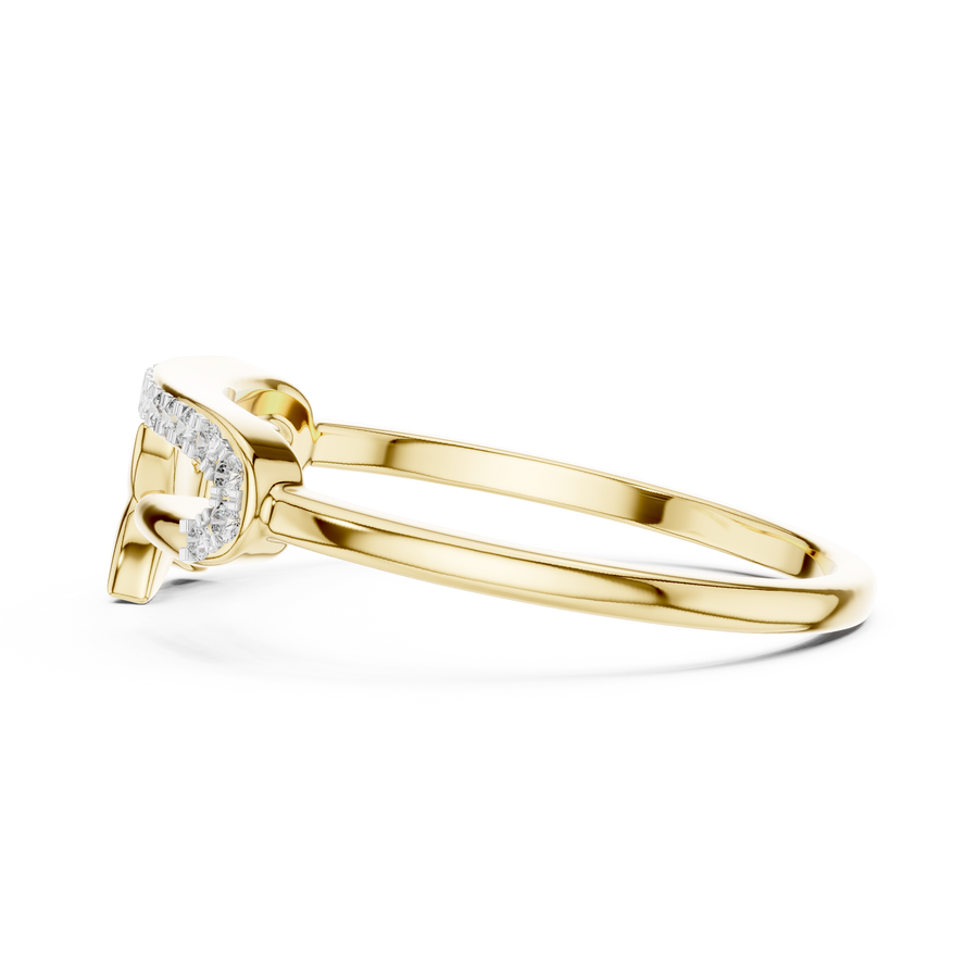 Elavienne Crossline Pavé  Diamond Ring