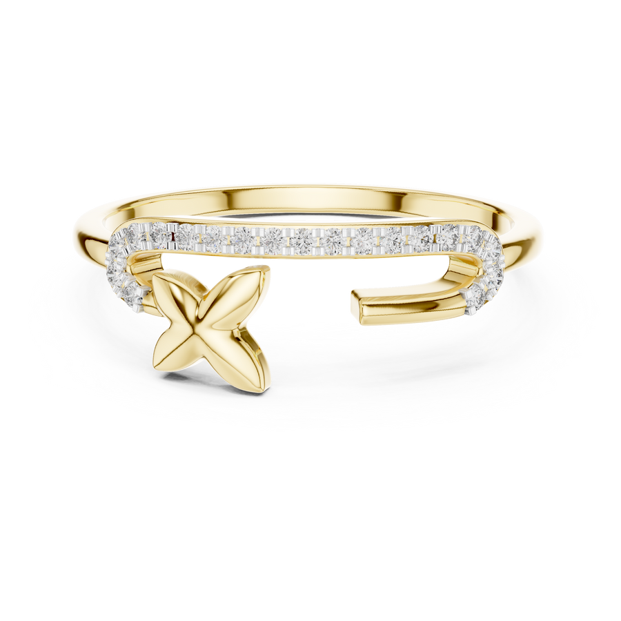 Elavienne Crossline Pavé  Diamond Ring