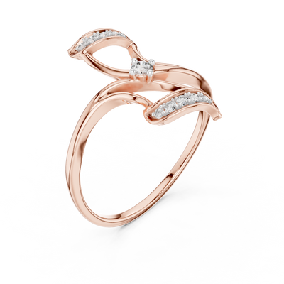 Seraphielle Sculpted Cross Diamond Ring