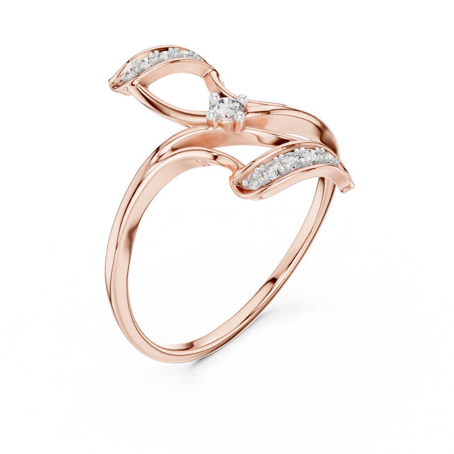 Seraphielle Sculpted Cross Diamond Ring