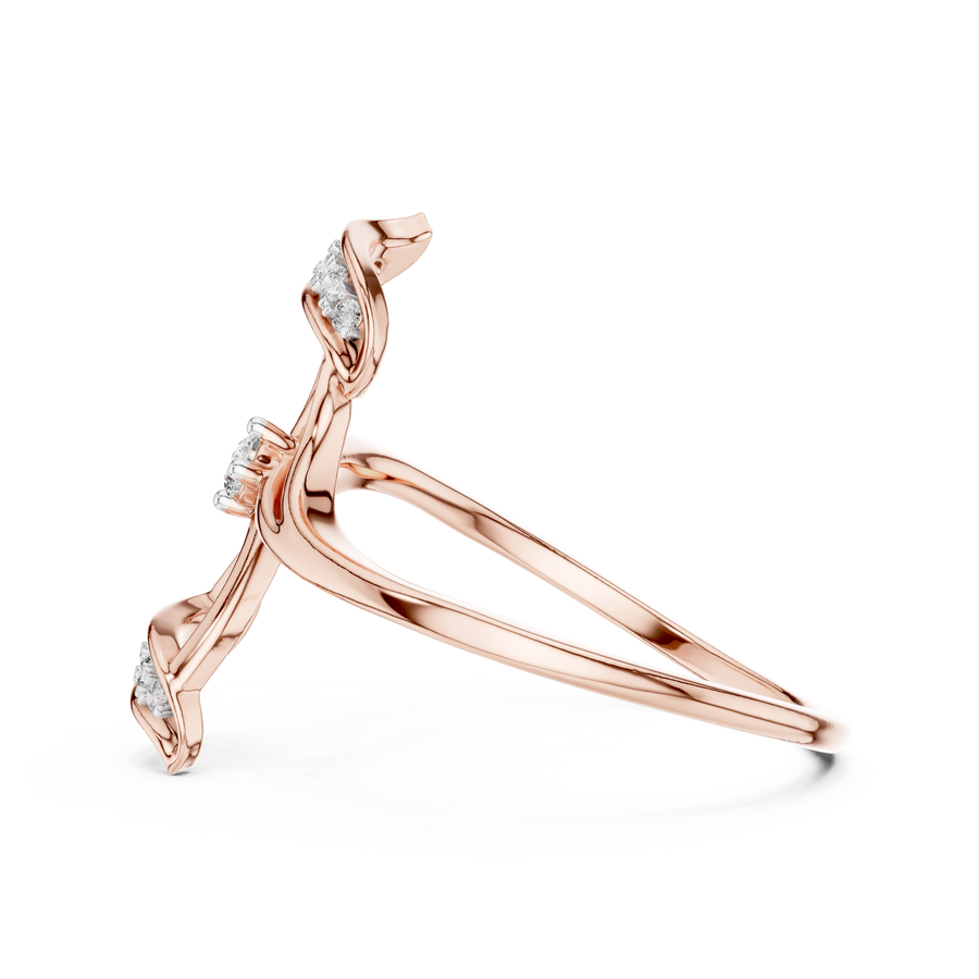 Seraphielle Sculpted Cross Diamond Ring