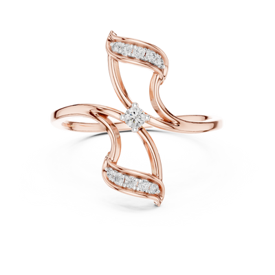 Seraphielle Sculpted Cross Diamond Ring