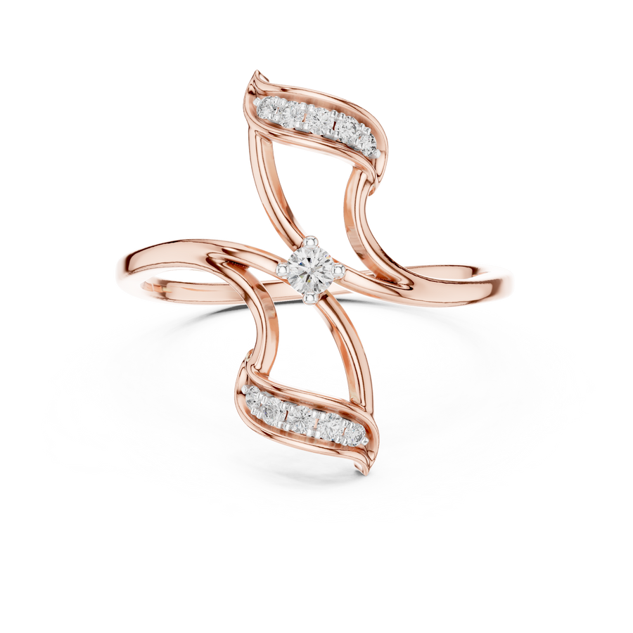 Seraphielle Sculpted Cross Diamond Ring