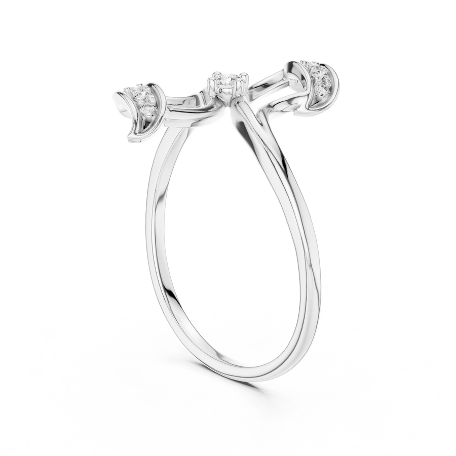 Seraphielle Sculpted Cross Diamond Ring