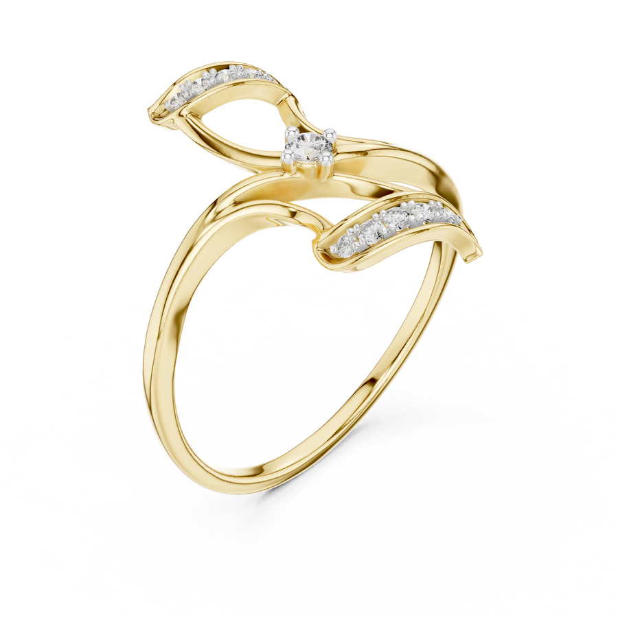 Seraphielle Sculpted Cross Diamond Ring