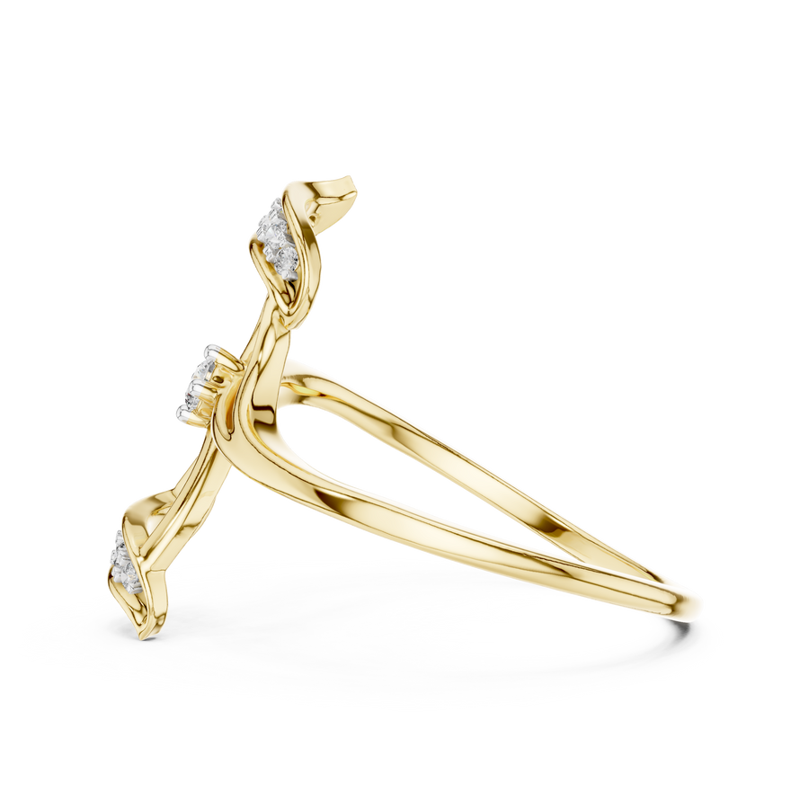 Seraphielle Sculpted Cross Diamond Ring