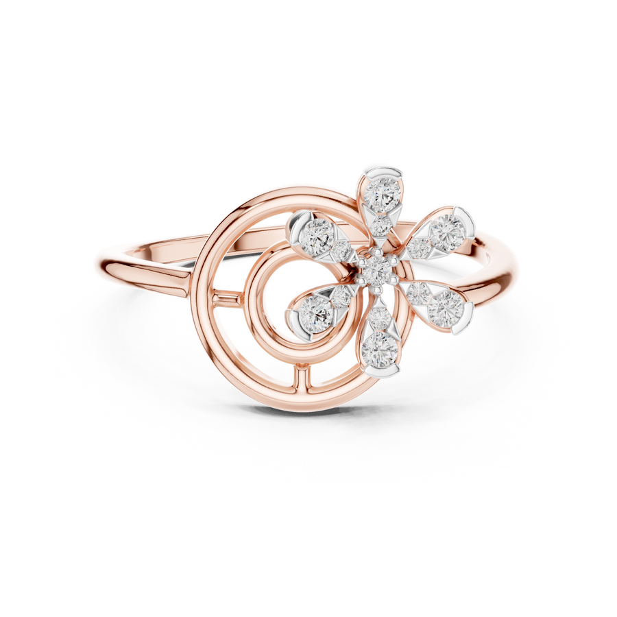 Aurevielle Floral Orbit Diamond Ring