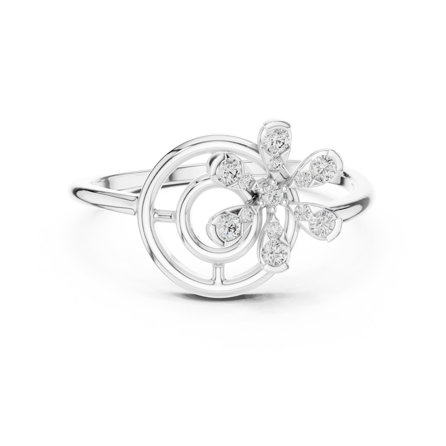 Aurevielle Floral Orbit Diamond Ring