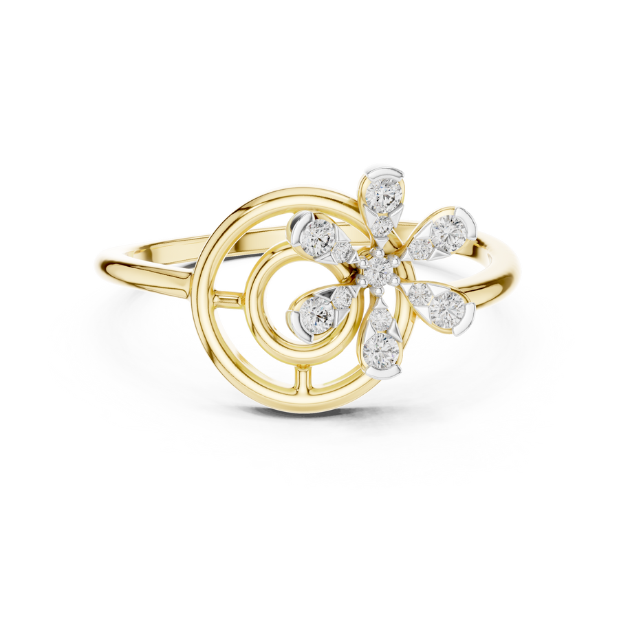 Aurevielle Floral Orbit Diamond Ring