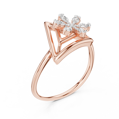 Triavelle Geometric Bloom Diamond Ring