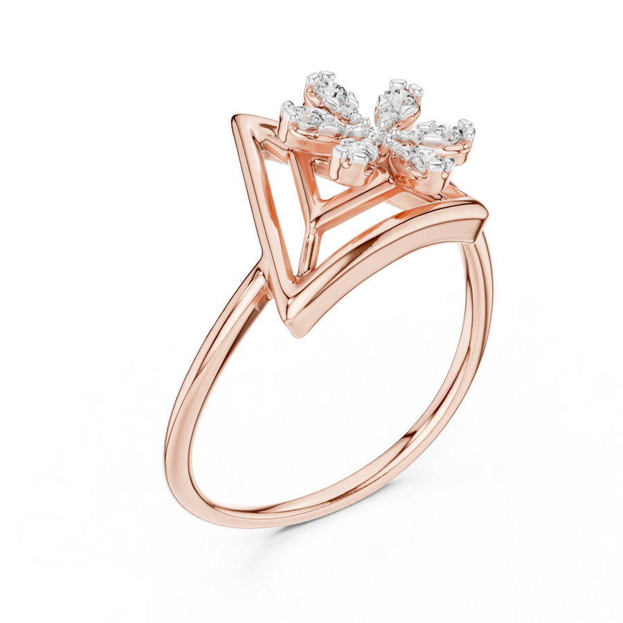 Triavelle Geometric Bloom Diamond Ring