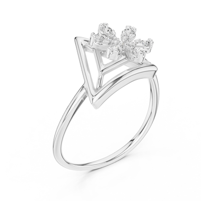 Triavelle Geometric Bloom Diamond Ring