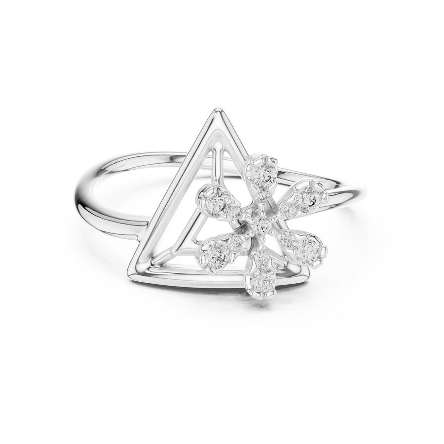 Triavelle Geometric Bloom Diamond Ring