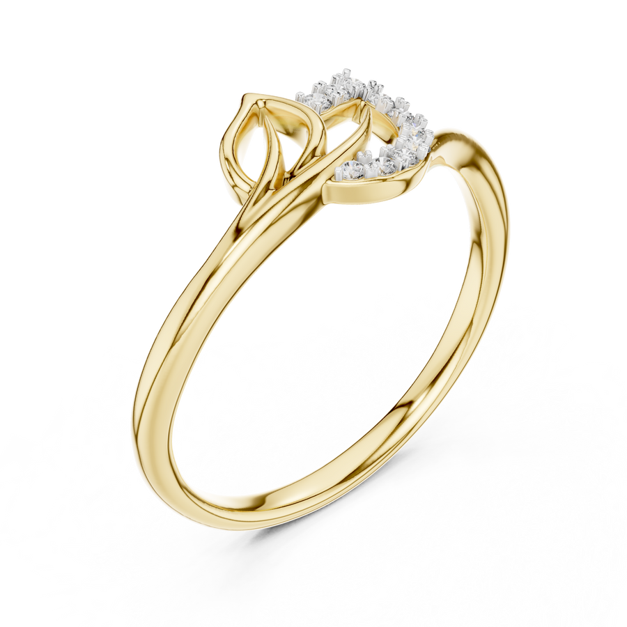 Avelisse Curved Bloom Diamond Ring