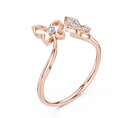 Aurelia Petal Twist Diamond Ring