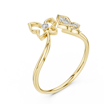 Aurelia Petal Twist Diamond Ring
