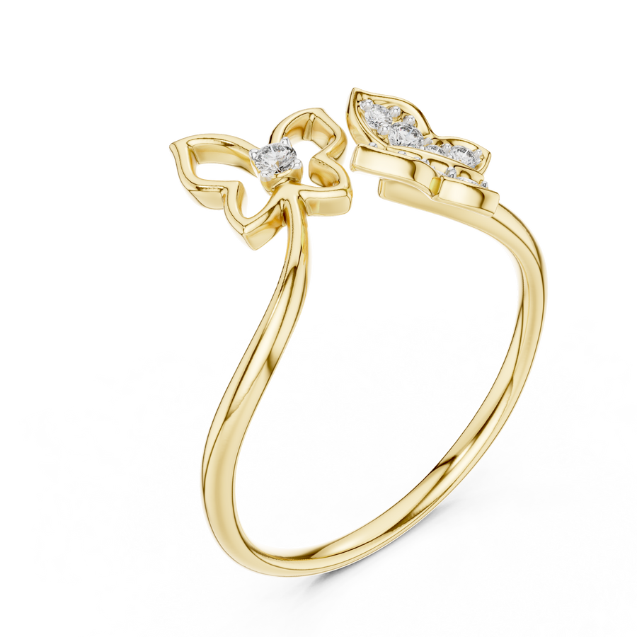 Aurelia Petal Twist Diamond Ring