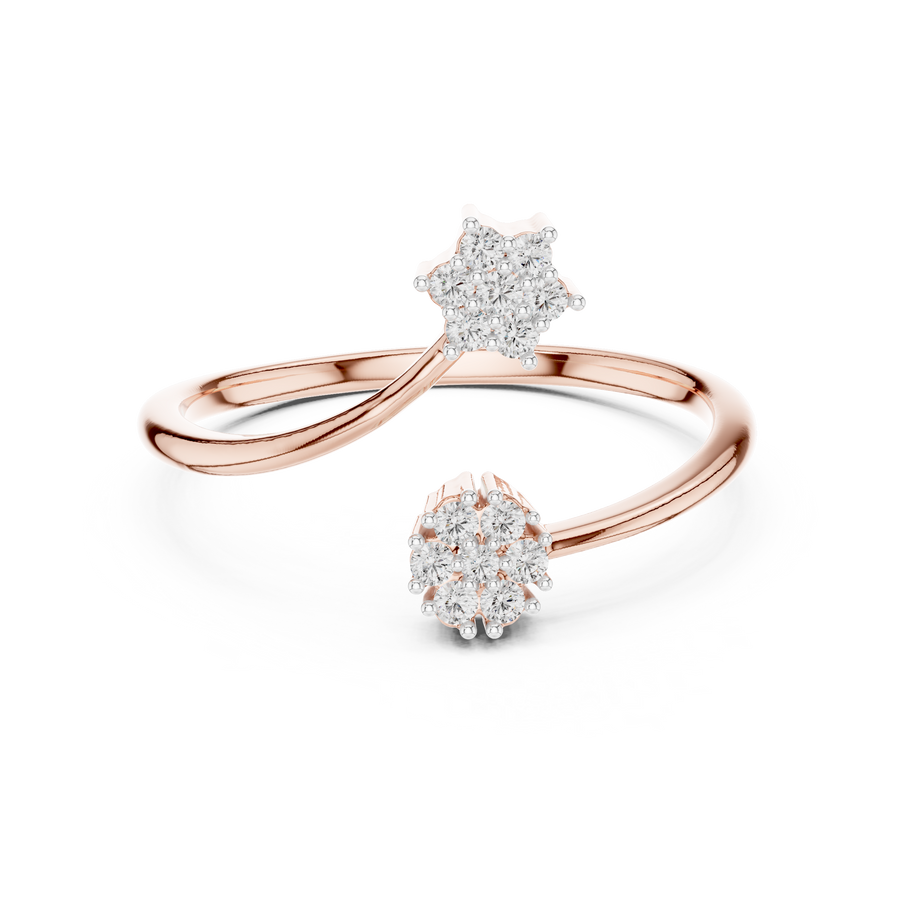 Lunara Twin Blossom Diamond Ring