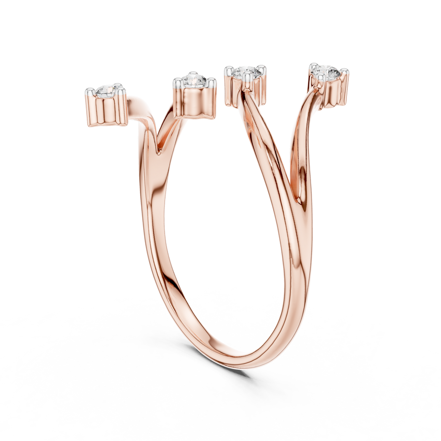 Aurelia Four-Stone Sculptural Diamond Ring