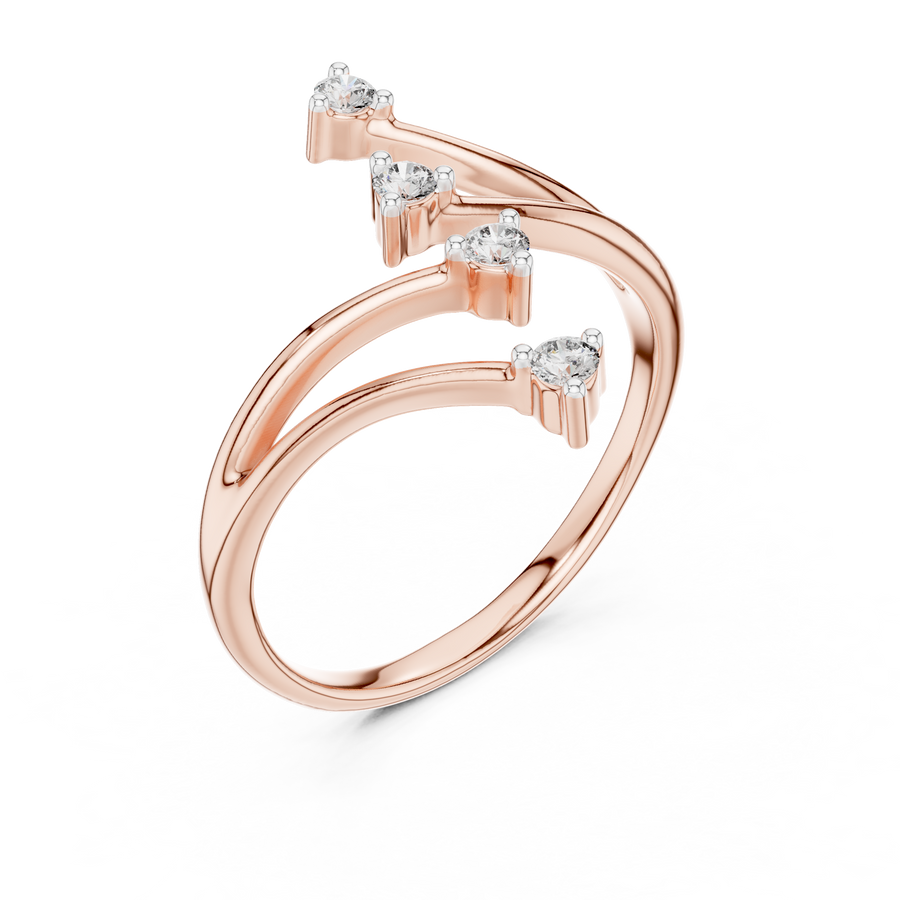 Aurelia Four-Stone Sculptural Diamond Ring