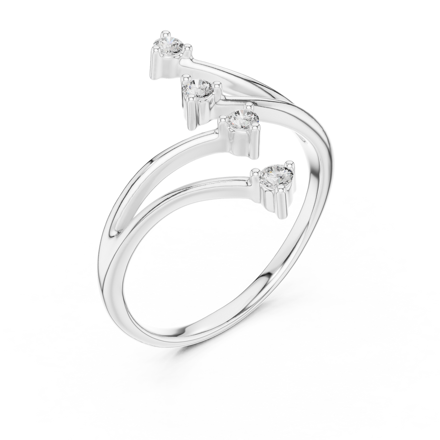 Aurelia Four-Stone Sculptural Diamond Ring