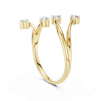 Aurelia Four-Stone Sculptural Diamond Ring