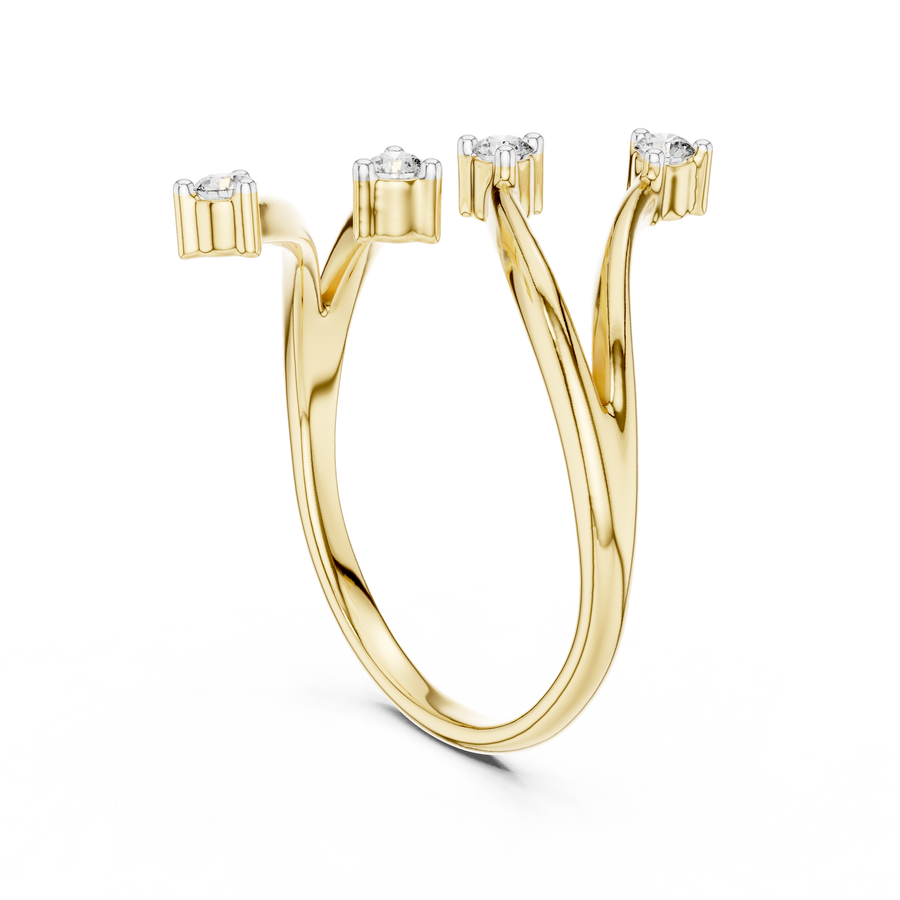 Aurelia Four-Stone Sculptural Diamond Ring